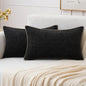MIULEE Decorative Lumbar Throw Pillow Covers 12x20 Inch Black 2 Pack | by MIULEE