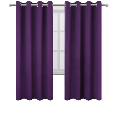 Blackout Curtains 66 x 72 Inch Long Purple Curtains Set of 2 Panels Room - Image 2