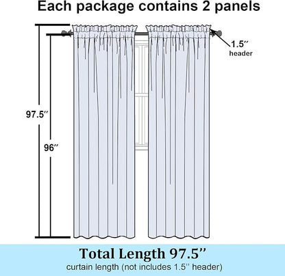 Simplebrand Hot Pink Sheer Curtains 96 Inches Long, Light Filtering Rod Pocket - Image 8