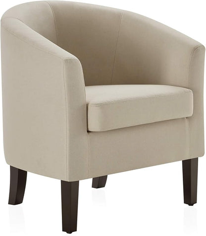 BELLEZE Accent Barrel Chair, Linen Round Club Tub Sofa Corner Chair - Image 6