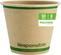 Certified Compostable 8 oz Paper Cups, Cold ＆ Hot Coffee Cups, Disposable Paper Cups, Extra Strength Disposable Cups, Made without PFAS (50 count)