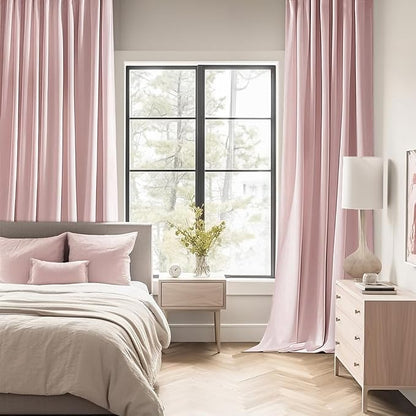 MIULEE Light Pink Back Tab Blackout Curtains 52x120 Inch Long 2 Panels Set | - Image 2