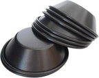 3 Inch Tart Pan, Carbon Steel Pastel De Nata Tins, Nonstick Egg Tart Molds, Mini Round Quiche and Pie Pan for Tartlet, Cupcake, Pudding, Muffin Baking - 8Pcs, Black