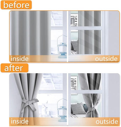Short Blackout Curtains for Bedroom, 42 x 45 Inch | Thermal Insulated & Light - Image 4