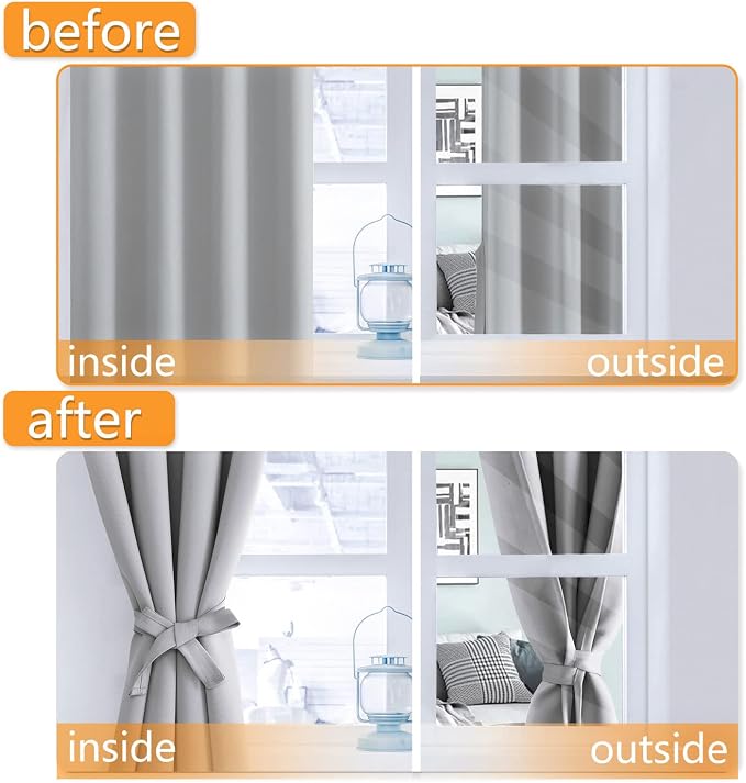 Blackout Curtains for Bedroom, 52 x 96 Inch, 2 Panels | Thermal Insulated & - Image 4
