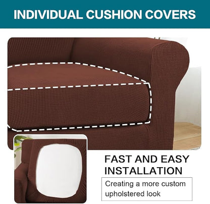 Turquoize 2 Piece Chair Covers Armchair Slipcovers - Image 5