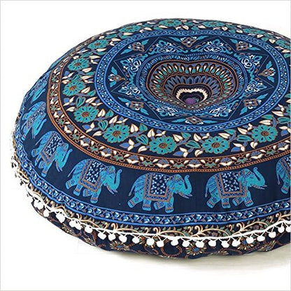 Mandala Floor Pillow Cover Meditation Cushion Seating Throw Hippie Round - Image 2