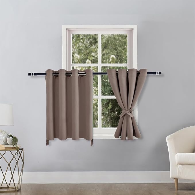 RV Blackout Curtains for Bedroom, 52 x 36 Inches Long Tan, 2 Panels | Thermal - Image 2