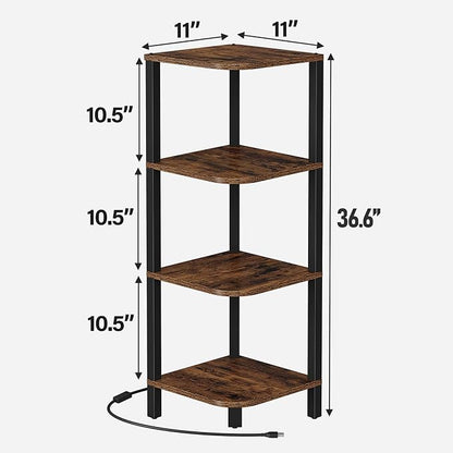 TUTOTAK Corner Shelf, 4-Tier Corner Bookshelf - Image 2