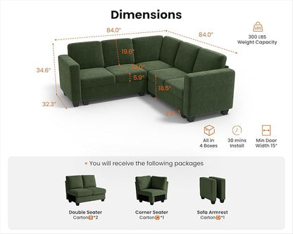 CHIC HOUSE Modular Corner Sectional Sofa - Image 2