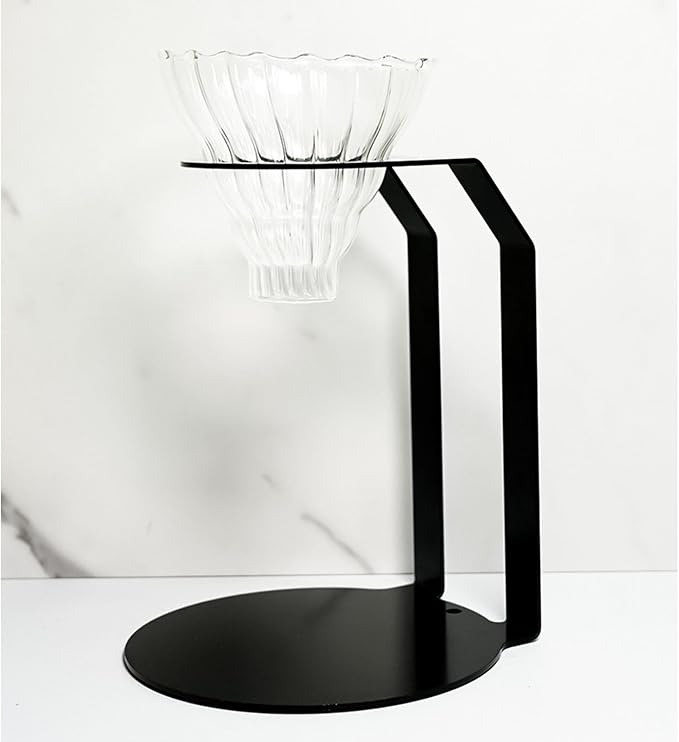Tissting Pour Over Coffee Station Iron Pour Over Coffee Stand Dripper Rack Coffee Filter Holder for Home Cafe Office Black(18.3x14.4x14cm/7.2x5.7x5.5in)