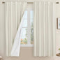 Natural 100% Blackout Linen Curtains 63 Inches 2 Panels, 42 x 63 Inch | Ivory by LAMIT