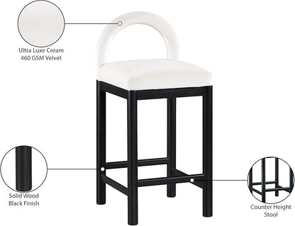 Meridian Furniture 11035Cream-C Conrad Collection Art Deco Counter Stool - Image 9