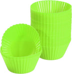 uxcell 42Pcs Silicone Cupcake Liners, Non-Stick Baking Cups, for Cooking Eggs, Baking Muffins and Make a Cake(Green)