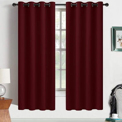 Yakamok Room Darkening Curtains 52x63 inch Length Wine Red-Living Room | 2 by Yakamok