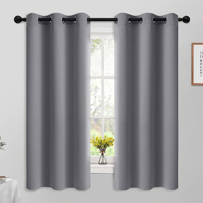 Yakamok Grey Room Darkening Curtains 42x63 inch Gray Grommet-Living Room | 2 by Yakamok