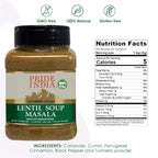 Pride of India - Lentil Soup Masala – Authentic Indian Taste – Spice Blend for Lentil Soups and Stews – Flavorful Mix – Easy to Use – 7 oz. Medium Dual Sifter Bottle- Ideal for Vegans & Vegetarians