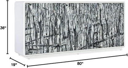 Hooker Furniture Melange Graffitio Wood Credenza in White - Image 3