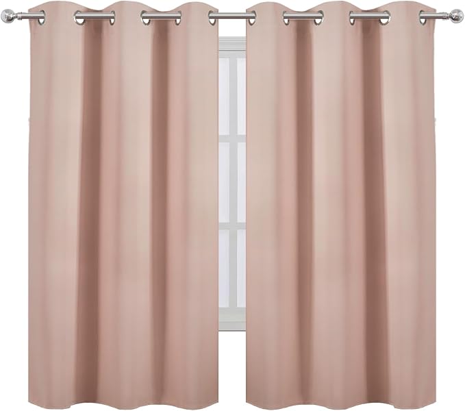 Blush Blackout Curtains 34 x 63 Inch Length/Set of 2 Curtain Panels/Thermal - Image 2