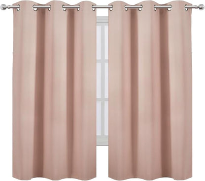 Blackout Curtains 42 x 63 inch/Blush Curtains Set of 2 Panels/Thermal Insulated - Image 2