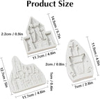 KALAIEN Castle Silicone Mold,3Pcs/Set Castle Cake Fondant Molds,Princess Chocolate Molds Castle Silicone Mirror Mould for Cake Decorating, FTM5036