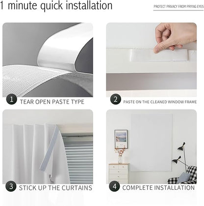 Portable Light Blocking Curtains Self-Stick Design, Removable Adhesive Window - Image 4