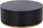 SSLine Classic Drum-Shape Contemporary Round Coffee End Table Black Wood Small by SSLine
