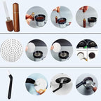 51mm Espresso Tamper Set, 5PCS Coffee Tamper Kit with WDT Tool, Coffee Stirrer, Dosing Funnel, Puck Screen 51mm Espresso Accessories Tampers Kit (Silver)