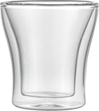 Restaurantware-Forma Professional 3.4 oz Double Wall Shot Glasses, 12 Insulated Espresso Cups - Dishwashable, Reusable, Clear Glass Coffee Cups, Freezable, For Hot Or Cold Beverages