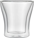 Restaurantware-Forma Professional 3.4 oz Double Wall Shot Glasses, 2 Insulated Espresso Cups - Dishwashable, Reusable, Clear Glass Coffee Cups, Freezable, For Hot Or Cold Beverages