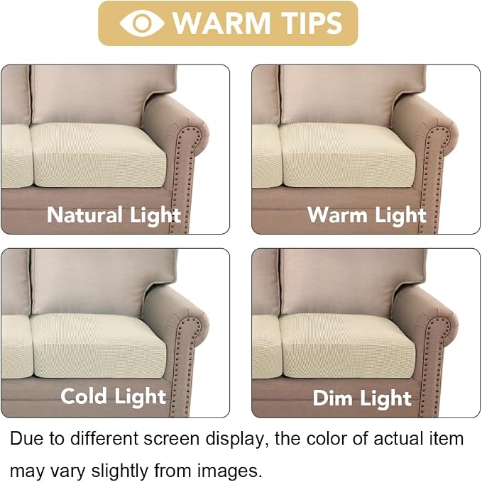 H.VERSAILTEX Super Stretch Individual Seat Sofa Covers Couch Slipcover Sets - Image 7