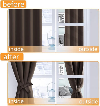 Blackout Curtains for Bedroom, 2 Drape Panels, 38 x 54 Inch | Thermal Insulated - Image 4