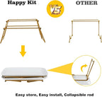 HAPPY KIT 12 Inch 2 Tier Serving Tray,Tiered Tray Stand with Freely Combinable Rack,Serving Platter for Appetizer Steak Chips Dessert, Black