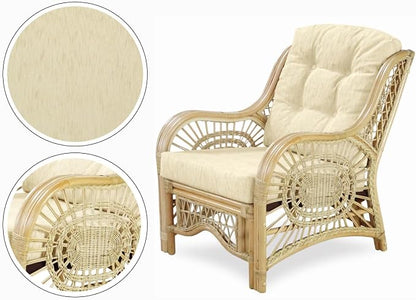 Malibu Lounge Living Accent Armchair Natural Rattan Wicker Handmade Design - Image 3