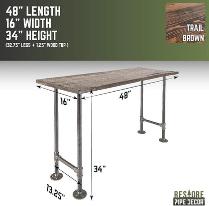 Restore by Pipe DÉCOR Live Edge Wood Console Table 48 in. x 16 in. x 34 in. - Image 3