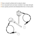 uxcell 1 Pcs Quick Release Pin, 1/4" x 1.57"(Dia. x L) Push-Button Ball Locking Pin 304 Stainless Steel Ring Handle Locking Pin with Wire for Audio Bimini Top Marine, Silver