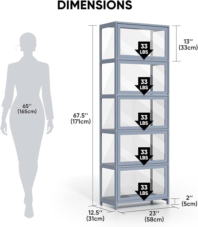 5-Tier Display Case Cabinet - Image 3