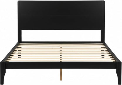 Merax Queen Size Bamboo Platform Bed, Mid-Century Modern Bed Frame - Image 6