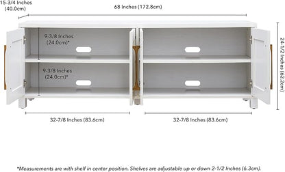 Henn&Hart Rectangular TV Stand for TV's up to 80" in White, TV Stands for the - Image 6