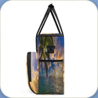 Beach Sunset Coffee Maker Carring Bag Palm Tree Travel Storage Tote Bag Compatible with Keurig K-Mini or K-Mini Plus Portable Single Serve Coffee Brewer Case with Pockets for K-cup Pods