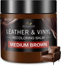 Leather Recoloring Balm and Scratch Repair Kit, Medium Brown Leather Restorer by SHABEIBEI