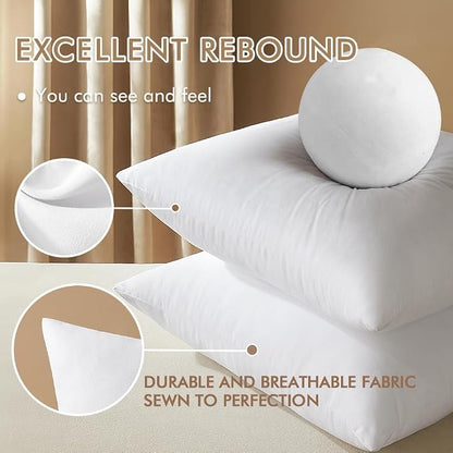 MIULEE 26x26 Euro Pillow Inserts Set of 2, Throw Pillows - Image 3
