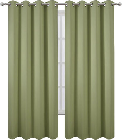 Blackout Curtains 52 x 108 inch/Sage Green Curtains Set of 2 Panels/Thermal - Image 2