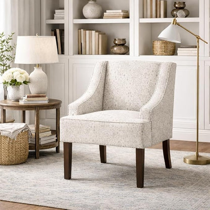 Homepop Home Decor | Upholstered Classic Swoop Arm Accent Chair | Accent Chairs - Image 2