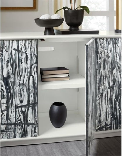 Hooker Furniture Melange Graffitio Wood Credenza in White - Image 2
