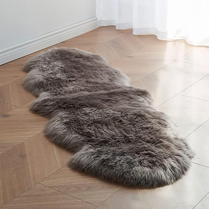 HUAHOO Premium Genuine Sheepskin Rug Real Australia Sheepskin Natural Lambskin - Image 4