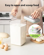 Ankou Airtight Pop Food Storage Container with Lid & 130ml Scoop, 4L/4.2qt BPA-Free Cereal, Rice, Flour, Pasta & Snack Container, Stackable & Durable,Kitchen Pantry Organizer