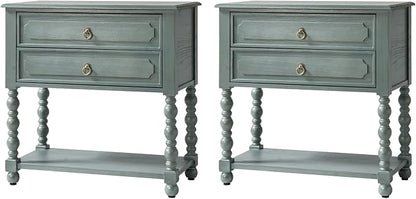 HULALA HOME Farmhouse Storage End Table Set of 2 - Image 8