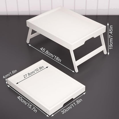 Fibogollo 4 Pack Bamboo Bed Tray Table - Image 2