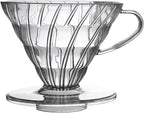 Pour Over Coffee Maker, Single Cup Coffee Dripper, Manual Porcelain Slow Brewing Accessories for Travel, Camping, Office, Home, Cafe, Coffee Gifts (Clear, Large)